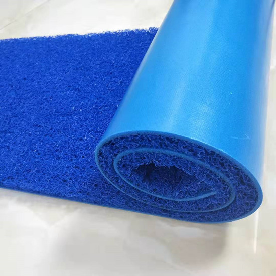 Hard Quality 3.0kg 15mm Custom Anti Slip Washable PVC Door Mat/Kitchen Cushion Loop Noodle Spaghetti Design Coil PVC Door Floor in Roll