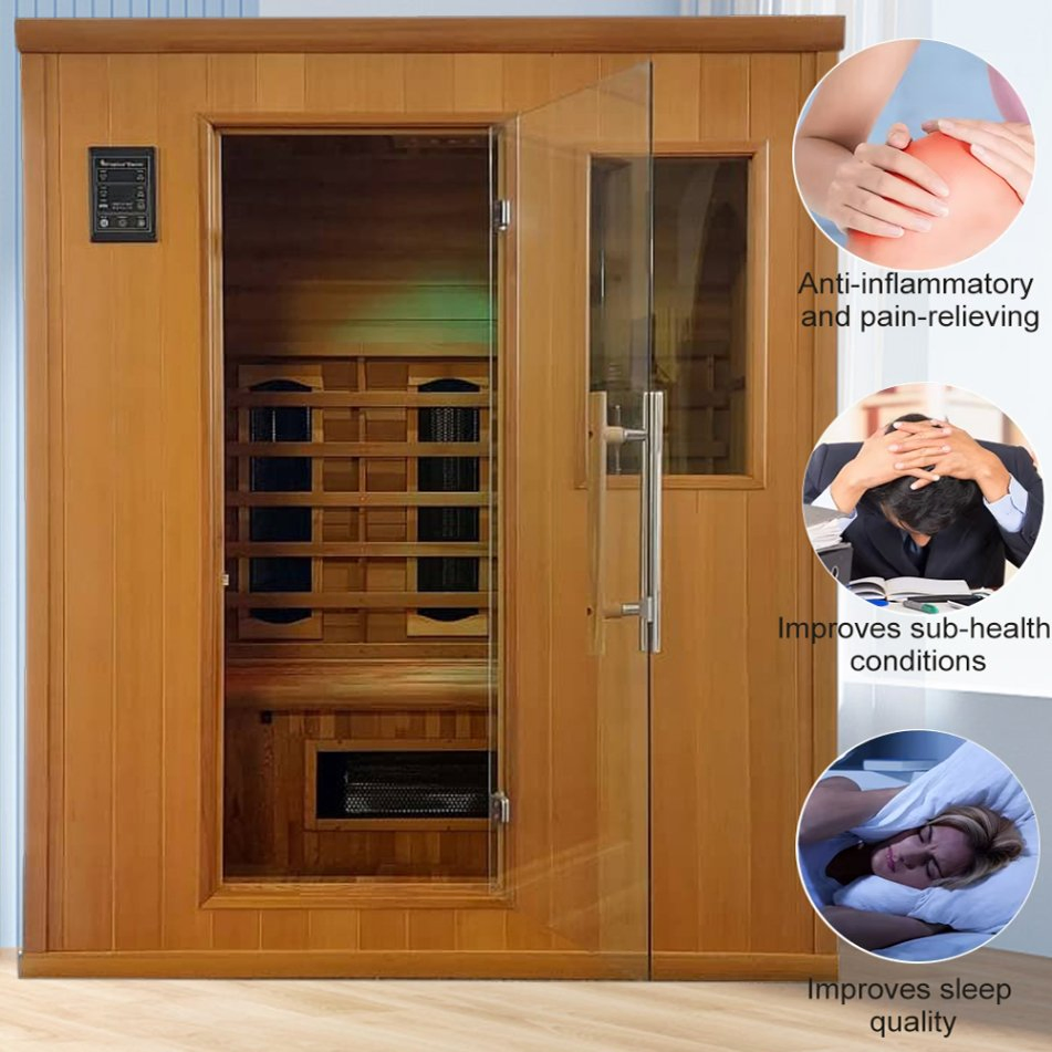 Инфракрасная сауна-кабина для 3 человек из канадской тсуги