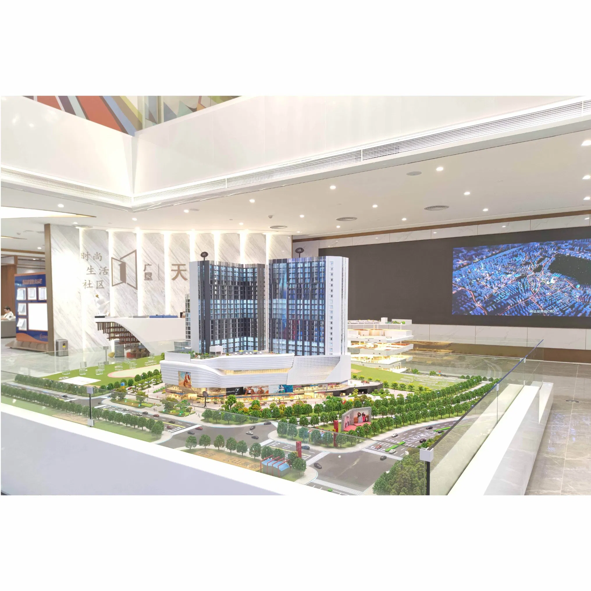 3D High-End Modern Customized Building Scale Model with Lighting Display