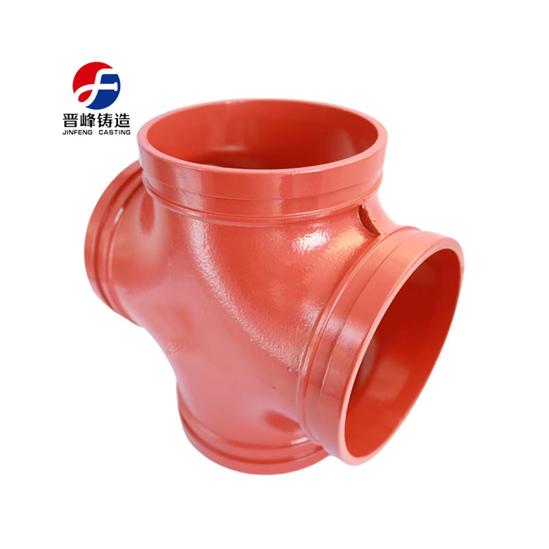 Jinfeng UL/FM Grooved Equal Tee 300psi Ductile Iron Cross Fitting