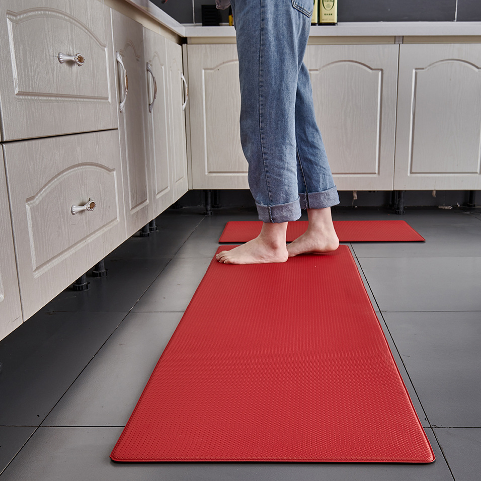 Wowen Design Anti-Slip Waterproof PU Leather Floor Mats Kitchen Mat