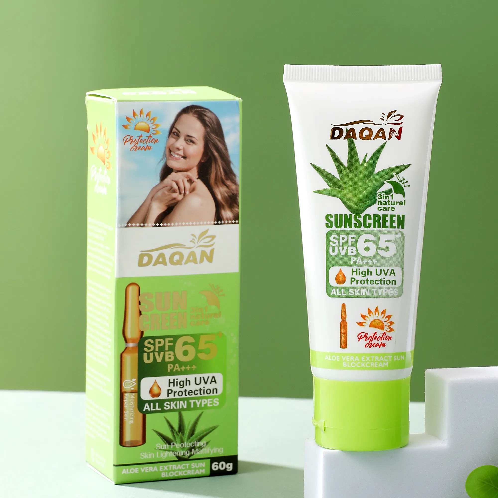 Daqan Aloe Vera Lightweight Sunscreen Moisturizing SPF65 Sun Cream