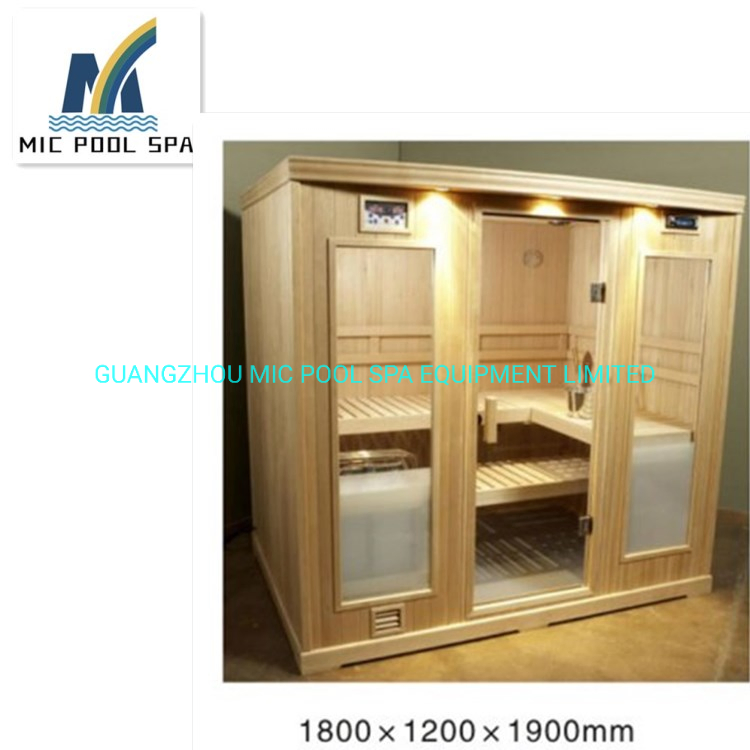 Traditional Wood Infrared Steam Sauna Room, Outdoor Full Set Sauna Room