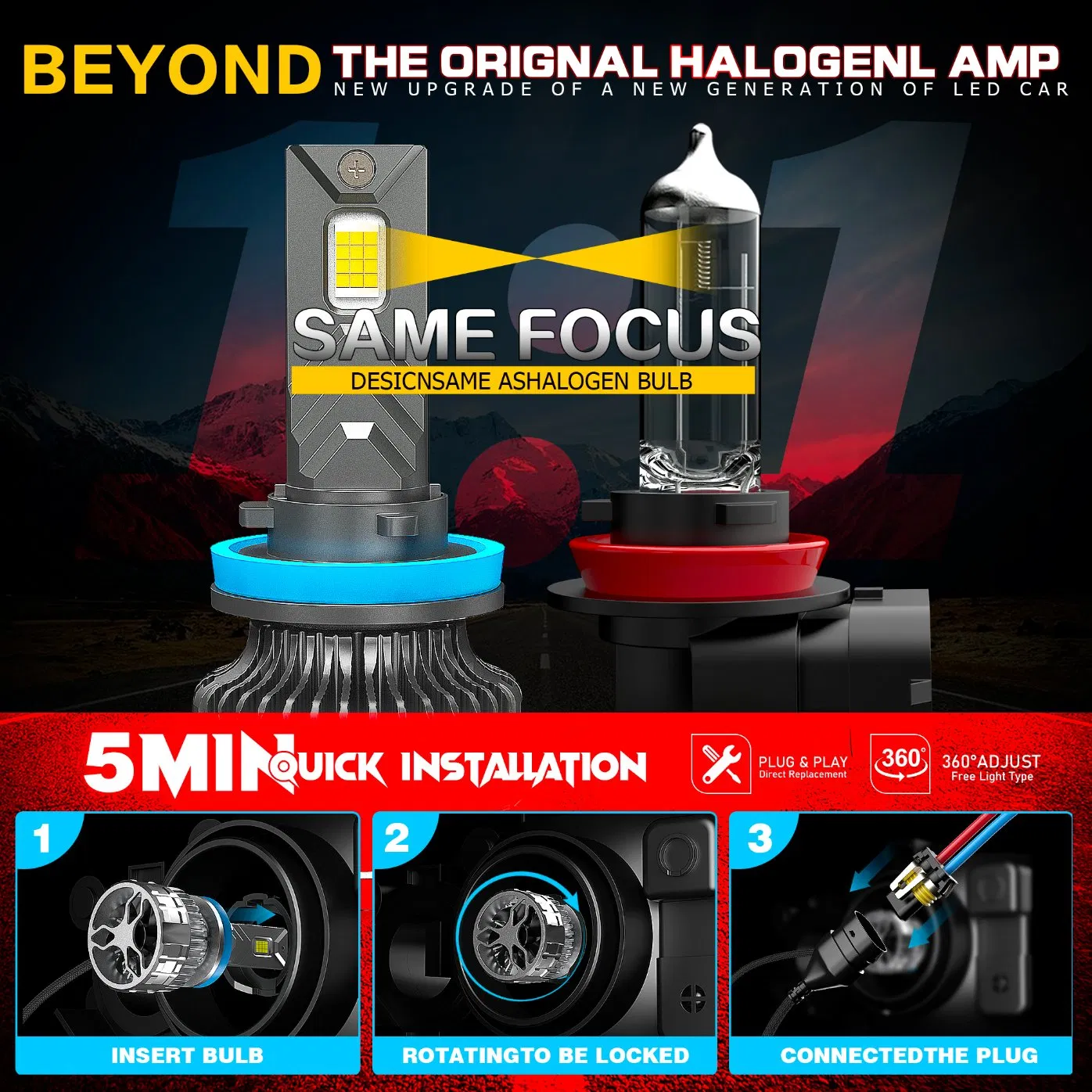 Светодиодная лампа для авто 240W H7 H4 H11