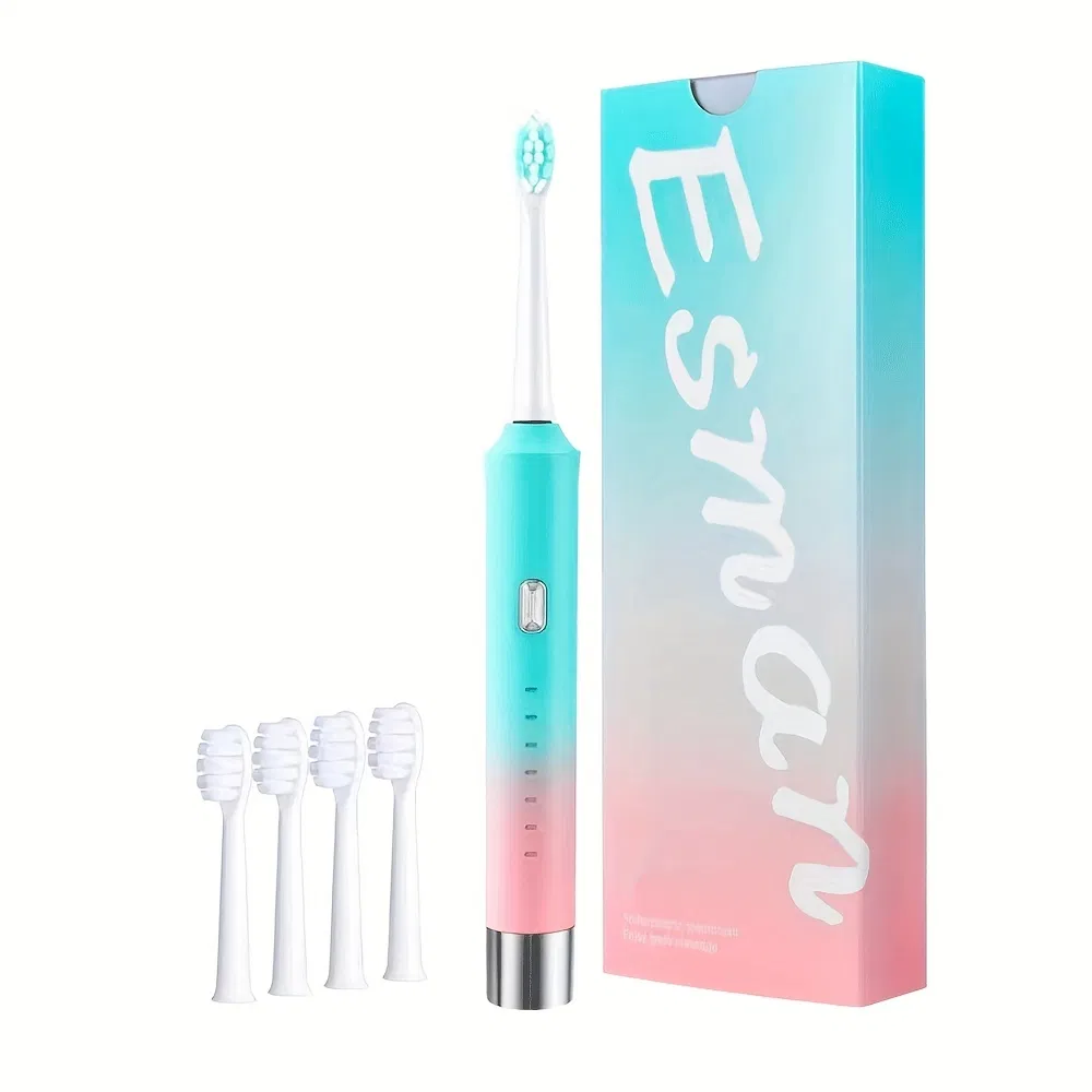 6-Speed Metal Shaft Electric Ultrasonic USB Charging Toothbrush for Adult