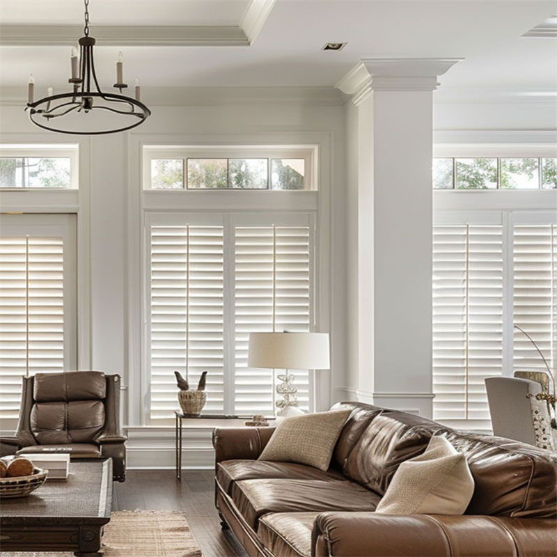 Painted Wood Plantation Shutter Basswood Louver for Kitchen Living Room Bathroom Bedroom Horizontal