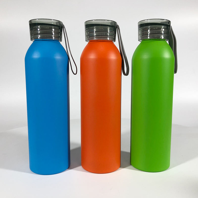 New Design Aluminium Water Sports Bottle with Handle and Transparent Lid