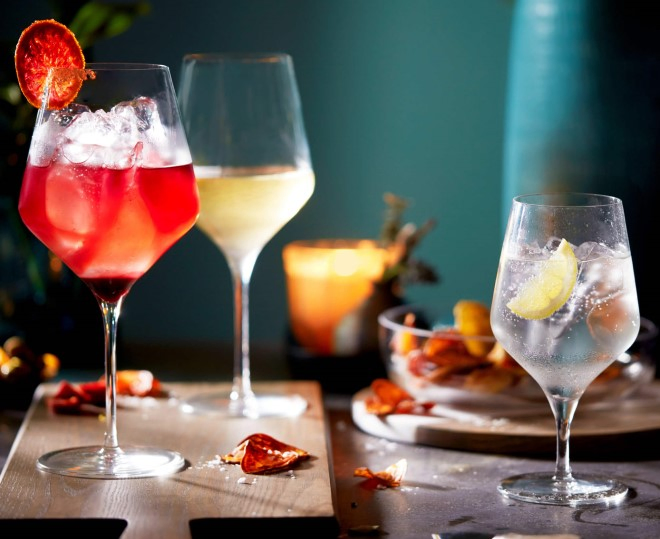 16 Oz Cup Bar Restaurnat Drinking Glasses Angular Bowl White Wine Glass