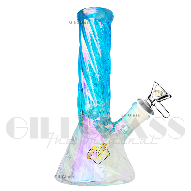 Gili-985 Giliglass 8 Inches Puffco Peak Smoking Glass Water Pipe Eletctroplate Glass Bubbler Beaker