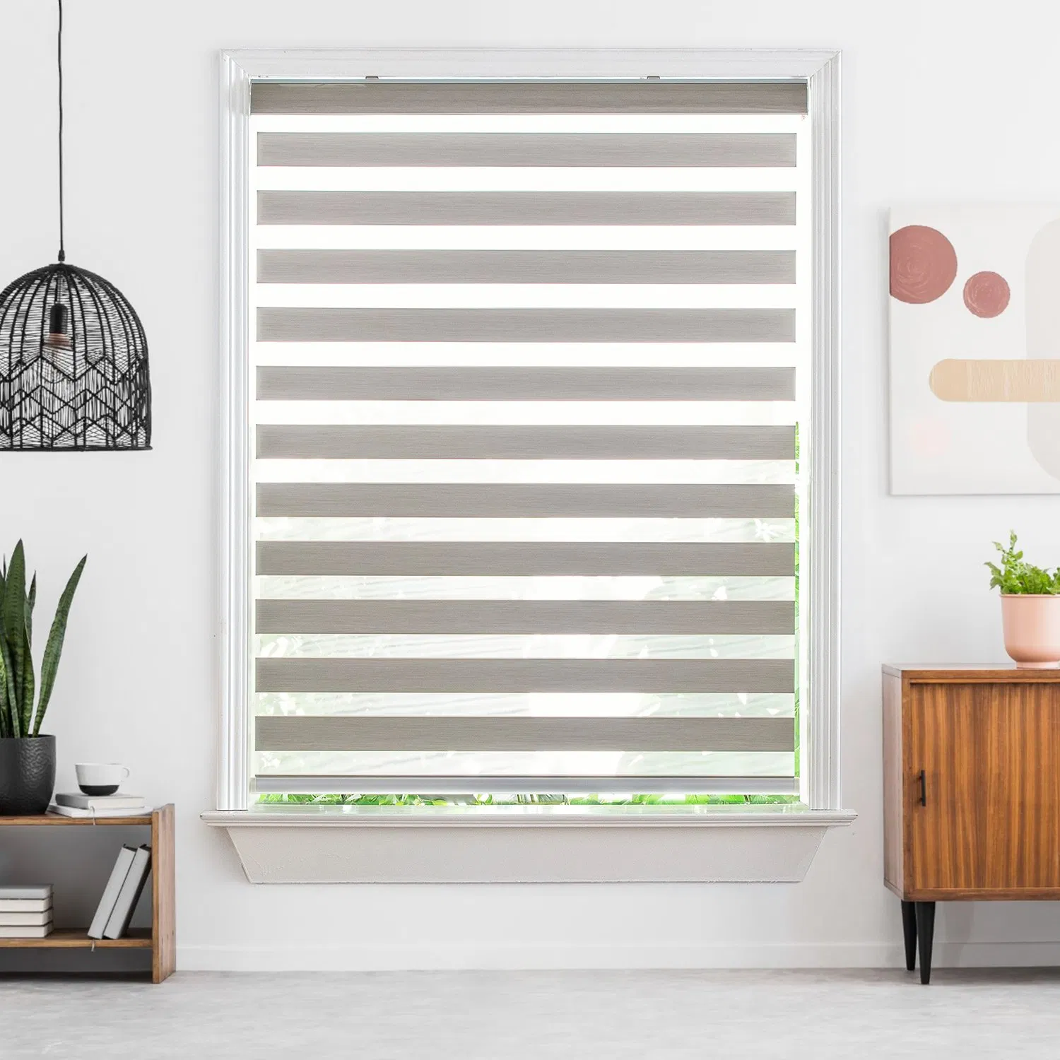 Sisheng Satisfaction Zebra Roller Shades by Wired Motor of 100% Ployester Yzg