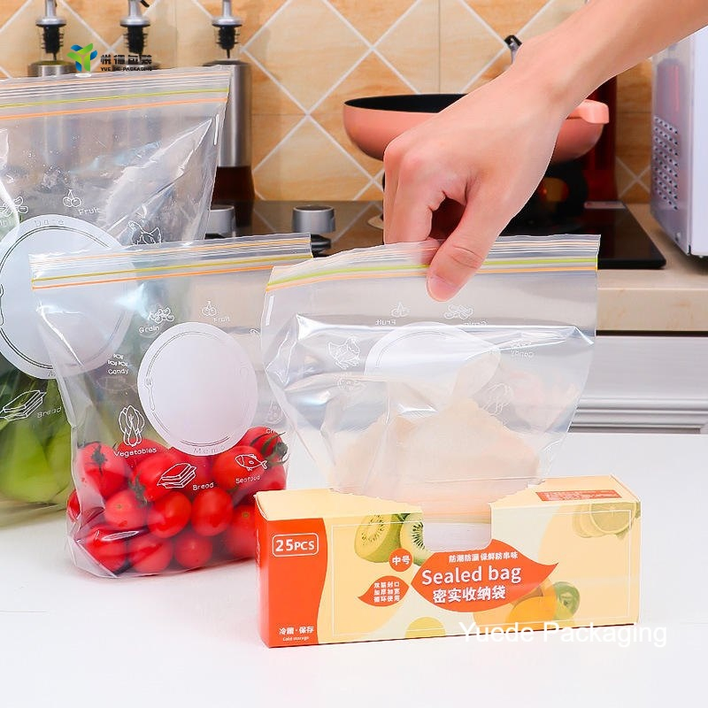 Custom Clear Slider Zipper Bag Premium Clear Food Storage Bags for Vegetables and More Food Storage Bag