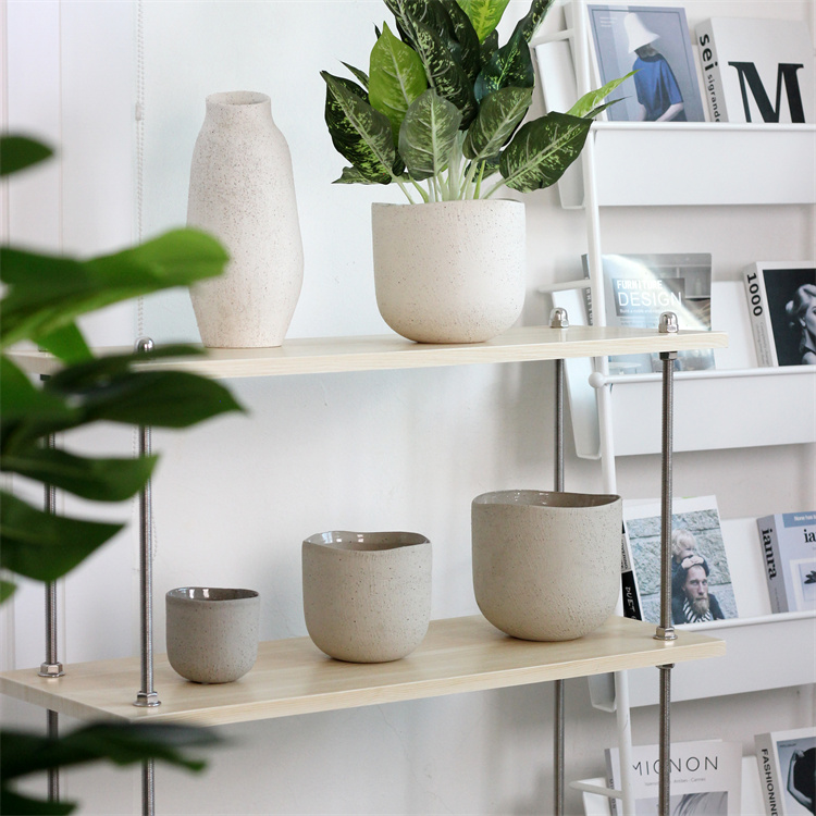 Горшок керамический крапчатый глазурованный цилиндр