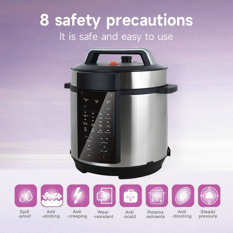 Luxury Multifunctional Electric Pressure Cooker 12 in 1 6L Stainless Steel Non-Stick Pot Fast Cooking Multicooker