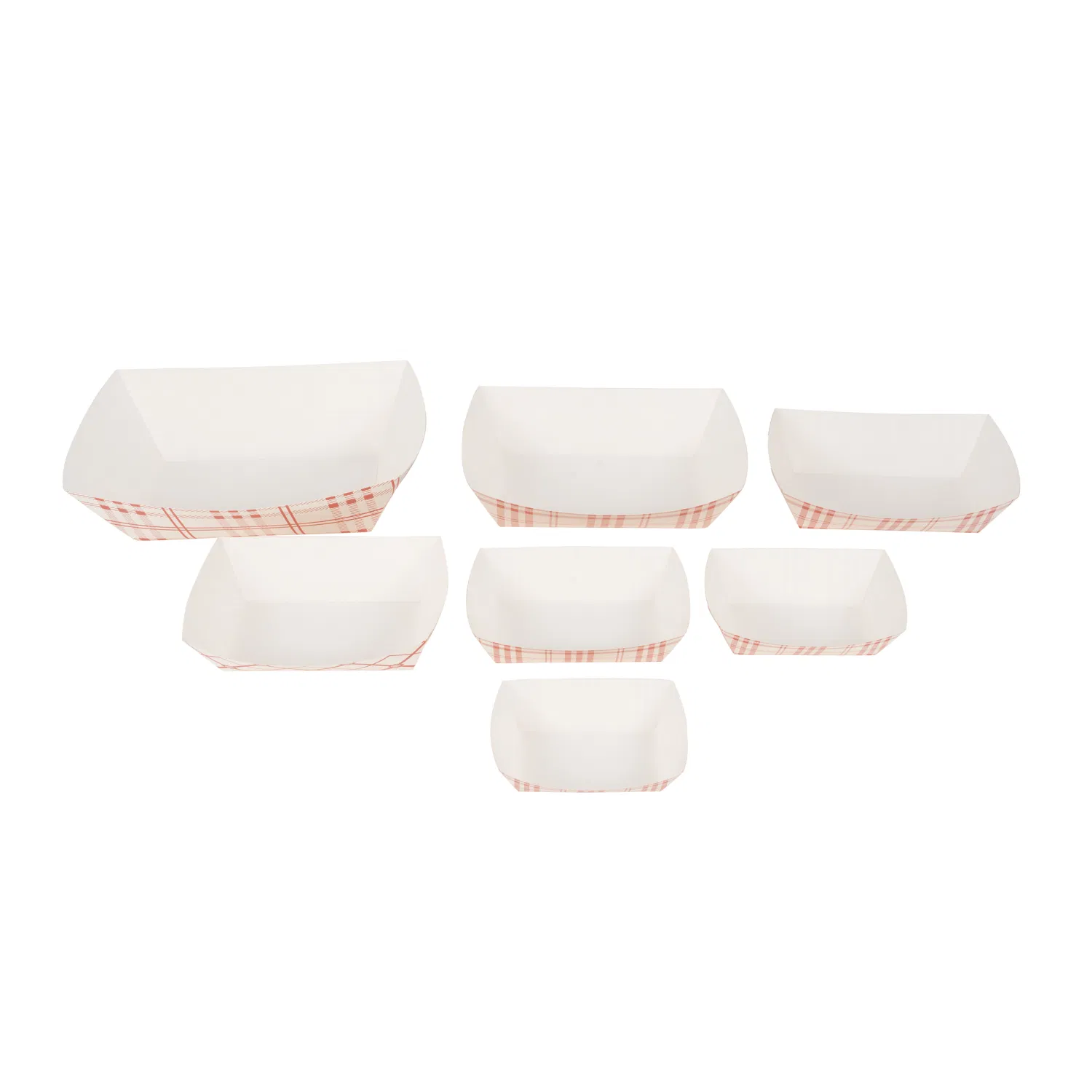 Одноразовый лоток для еды в красно-белую клетку