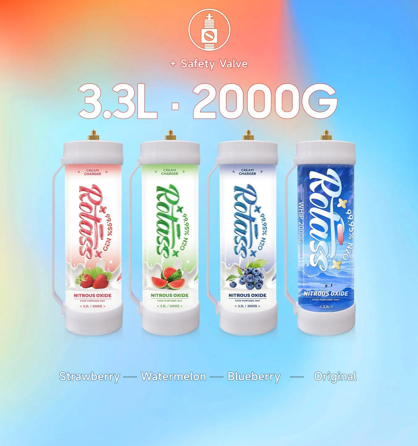 2kg Nitrous Oxide Gas Cylinder Gas Filled Cream Charger Kitchen Tools N2o Whip Cream Chargers Nitrous Oxide