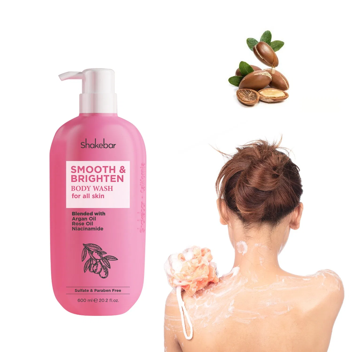 Shakebar 500ml Moisture Smooth & Brighten Body Wash Natural High Quality Body Care