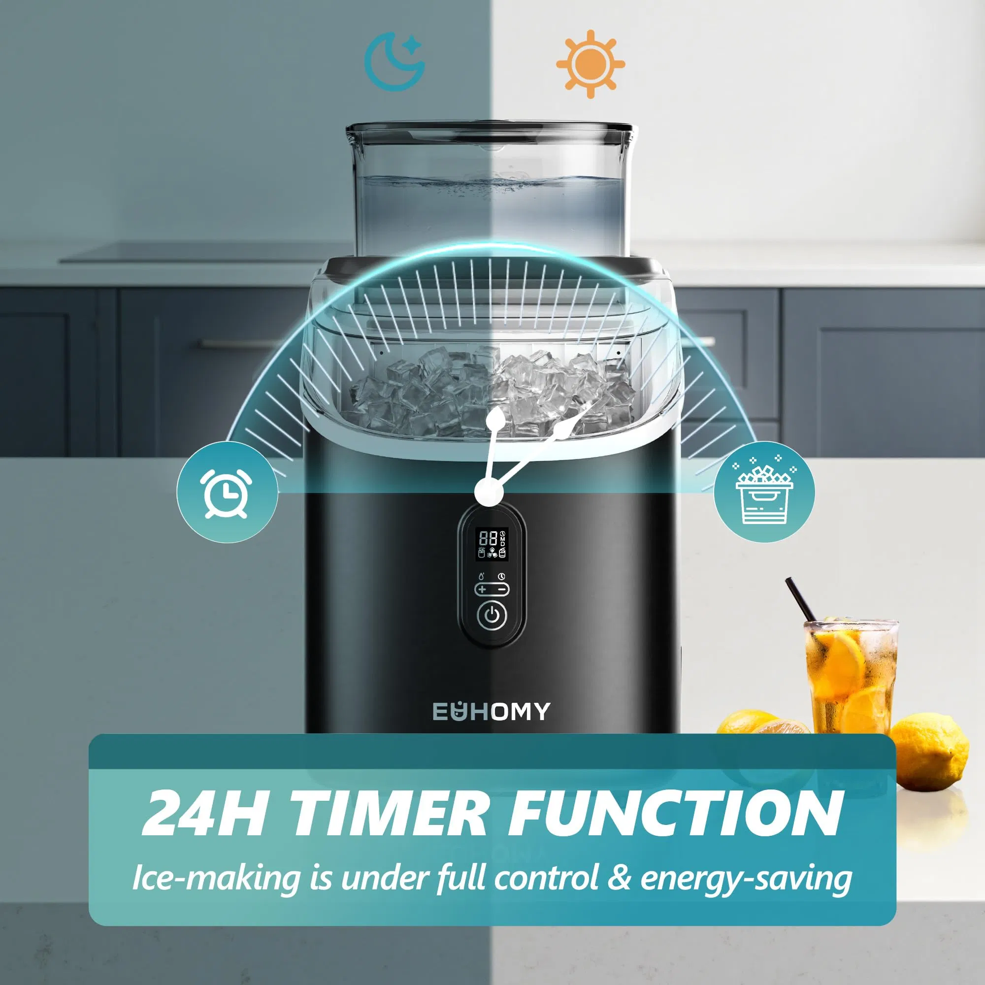 Euhomy Im005 Cube Ice Making Countertop Ice Makers with Water Tank