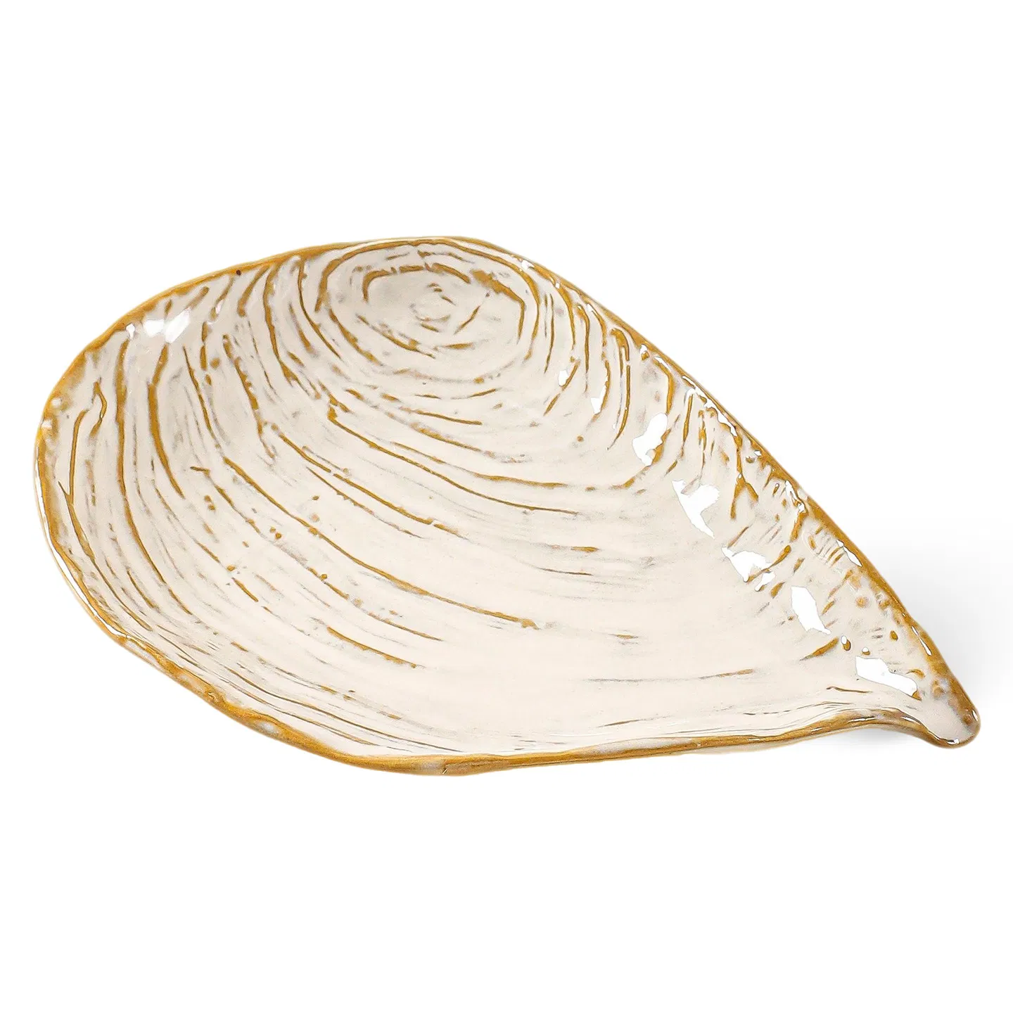 Elegant Shell-Shaped Ceramic Plate for Fruit or Jewelry Display Tray