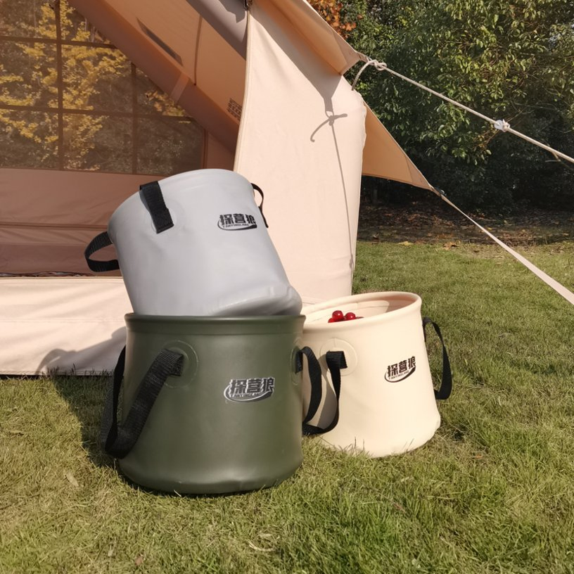 Camping Portable PVC Folding Bucket Collapsible Storage Bucket