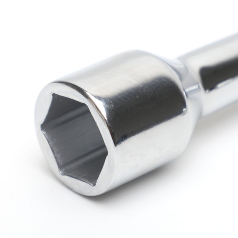 14inch 4-Way Wheel Nut Cross Spanner Wrench with Clip 17mm 19mm 21mm 1/2" Three Sockets for Car Tire Repair