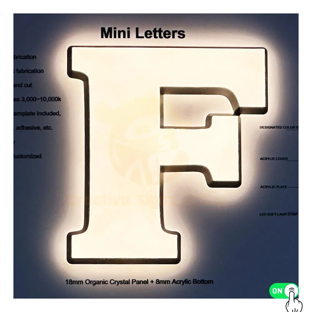Custom Mini Acrylic LED Letters Double Sided Illuminated Sign