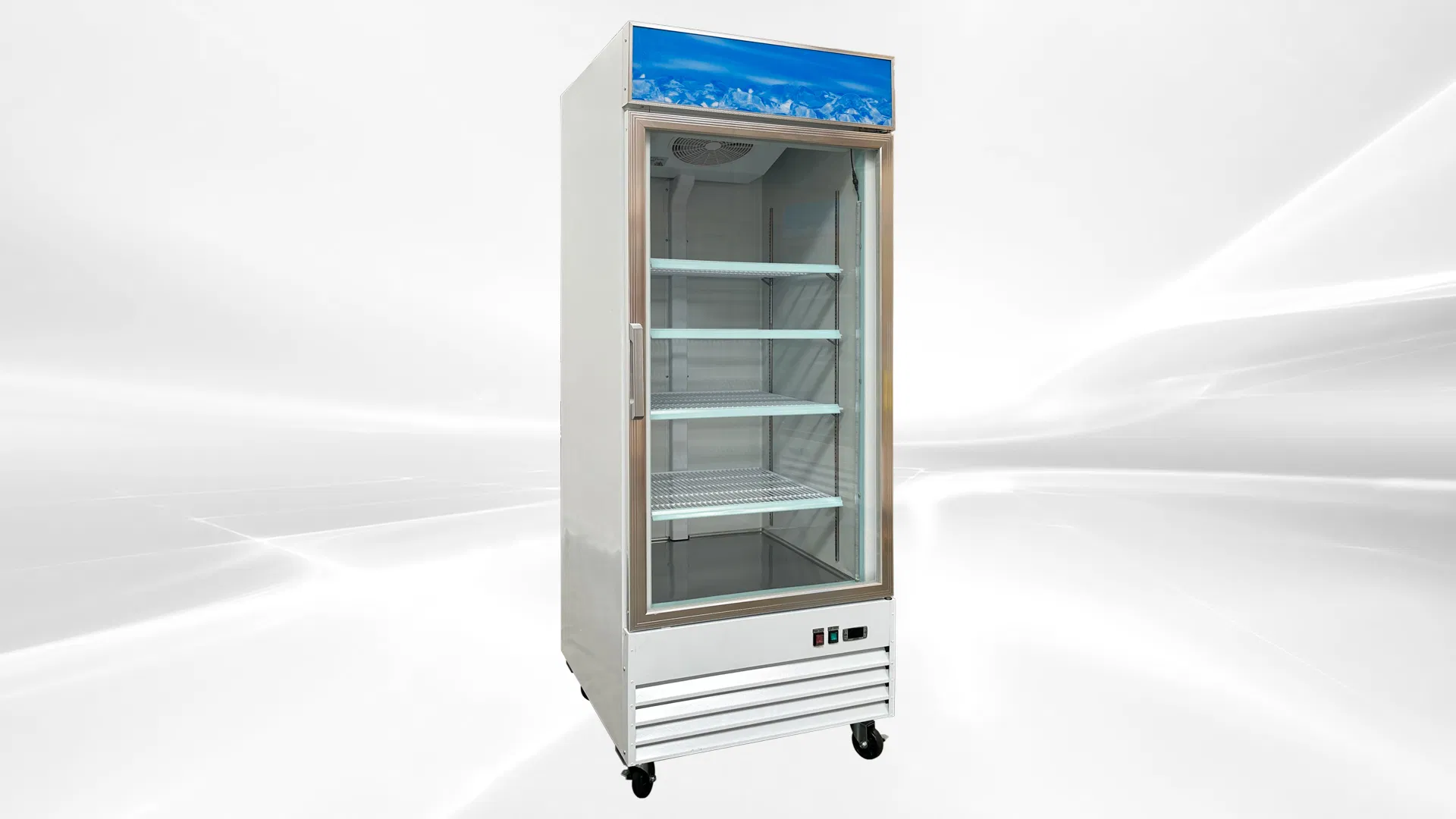 Ice Cream Glass Door Freezer Vertical Display Case Commercial Fridge Supermarket Freezer