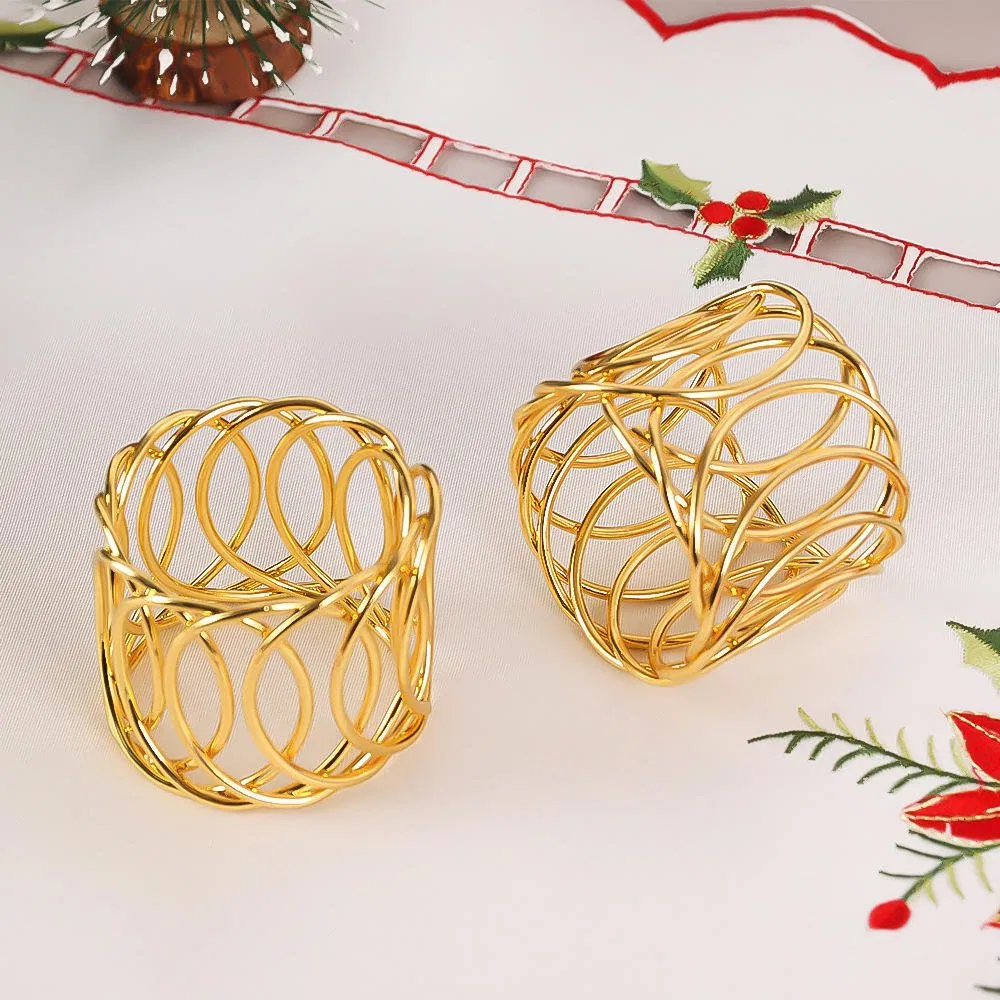 Metal Woven Napkin Ring Western-Style Hotel Banquet Table Set for Wedding