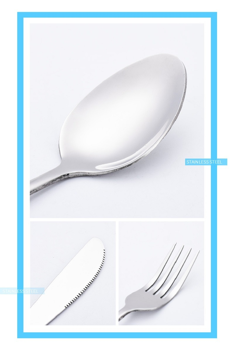 Stainless Steel Utensils 8-Piece Travelers Compact Flatware Set Zipper Organizer Case Bl16350