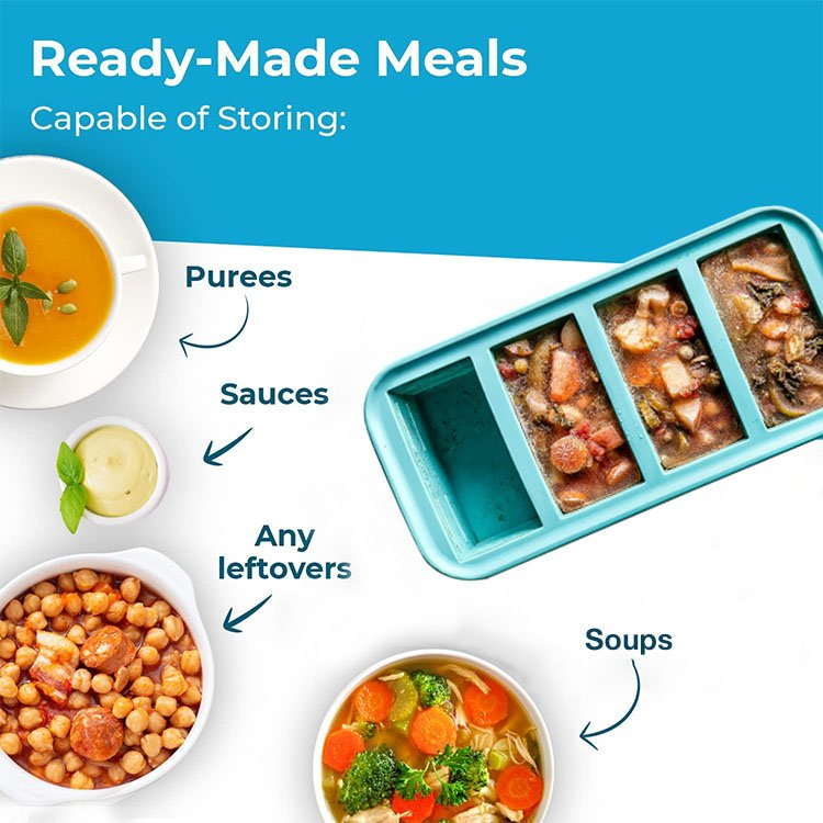 Food Grade Silicone Ice Trays Reusable Ice Cube Molds with Removable Lids