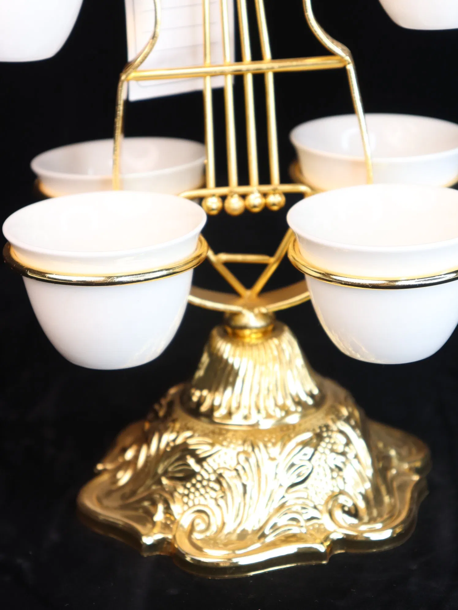 New High-End Gold-Plated Iron Strip with 6 Ceramic Cups