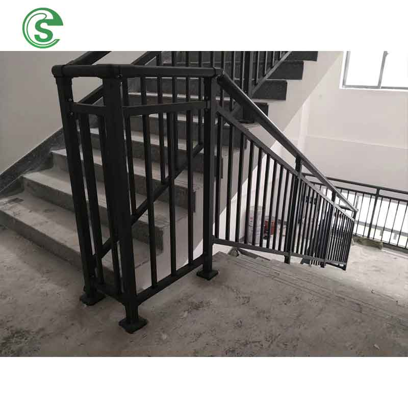 Powder Coated Good Quality Interior Black Stair Handrail Balustrade Railing