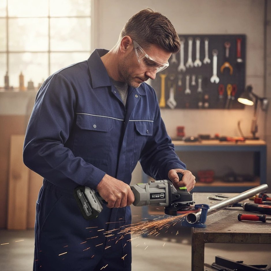 Professional Portable 20V Electric Cordless Burshless 115/125mm M10 with 180° Rotating Handle and LED display Angle Grinder Angle Grinding Tools