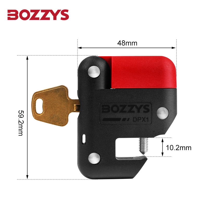 Bozzys Integrated Lock Cylinder for Molded Case Circuit Breaker Lockout