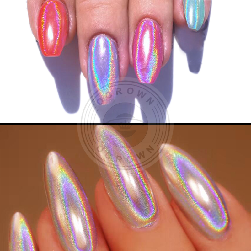 Ocrown Mirror Chrome Powder Laser Rainbow Holographic Pigment