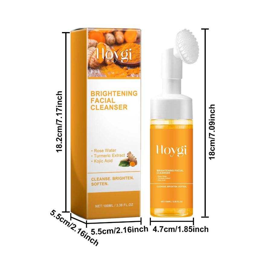 Deep Cleansing Anti Acne Brightening Kojic Acid Turmeric Cleanser Face Wash Foam 100ml Facial Cleanser Mousse Skin Care Face Wash Turmeric Foaming Cleanser