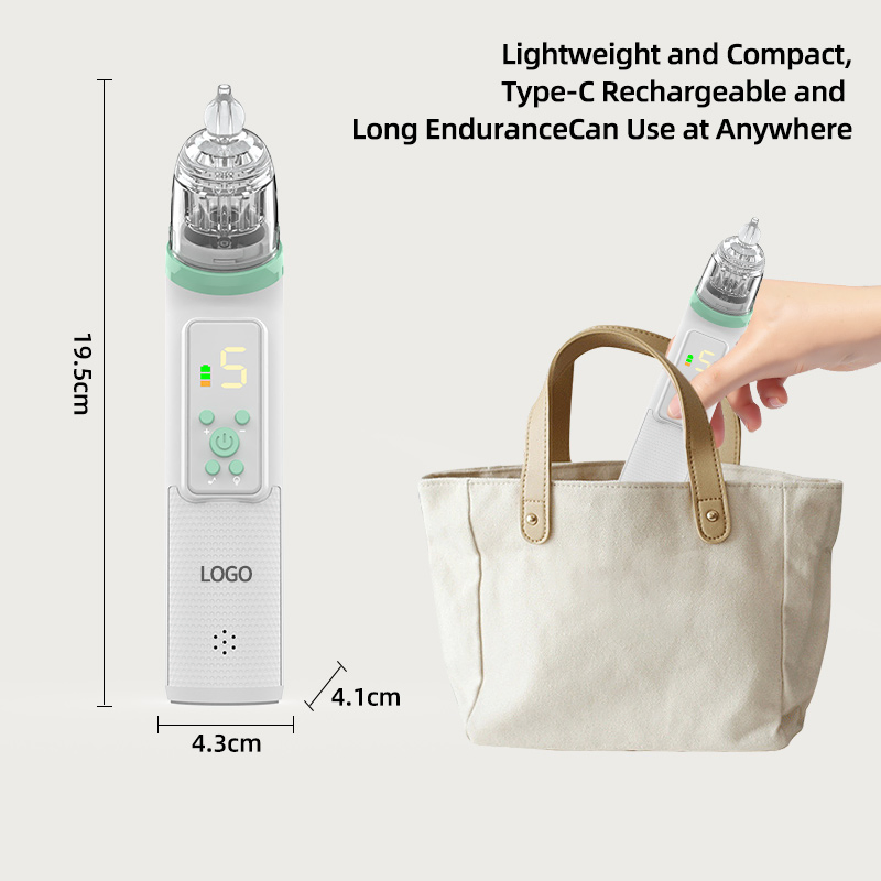 Custom Baby Electric Nose Mucus Rechargeable Nasal Aspirator with 3 Silicone Tips