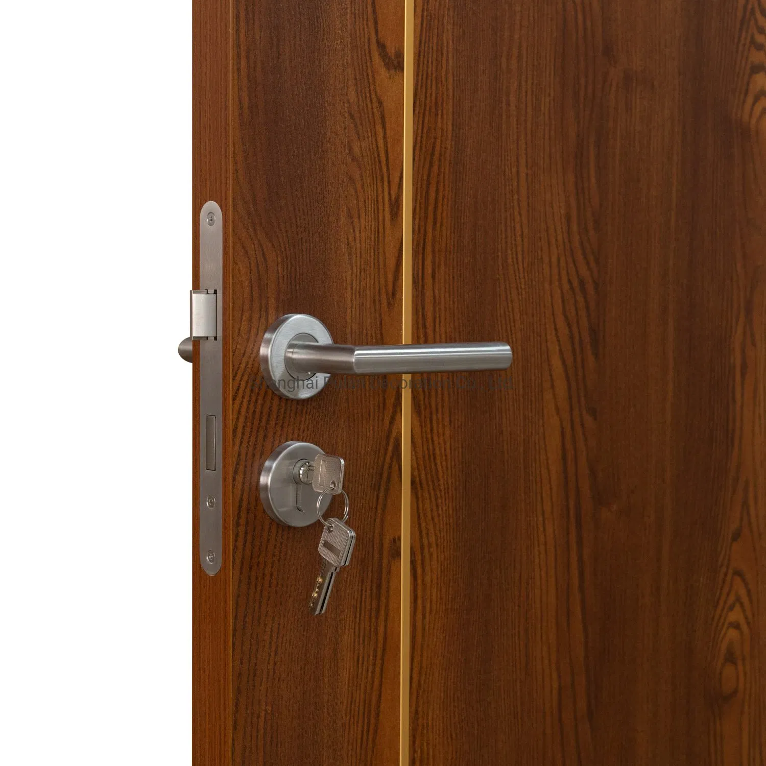 Modern Composite Solid Core Wooden Doors Design Interior Room Black Walnut Veneer Flush Wood Door