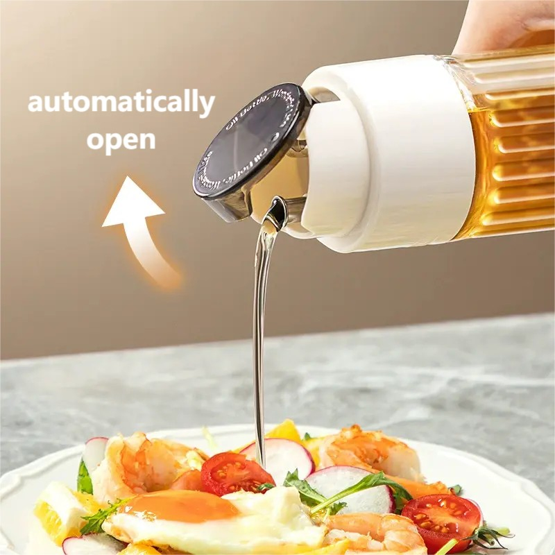Kitchen Auto Flip Oil Dispenser 500ml Oil Bottle with Automatic Cap