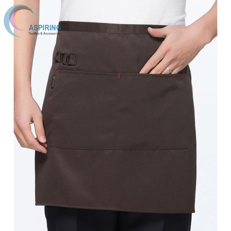 100% Cotton Bust Bar Waiter Apron 2 Pocket Waist Apron