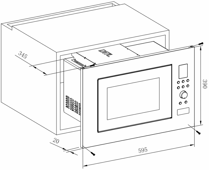 Professional 25L Electric Microwave Oven Digital Timer Control Door Electronic Control Free Spare Parts OEM Kitchen Cooking