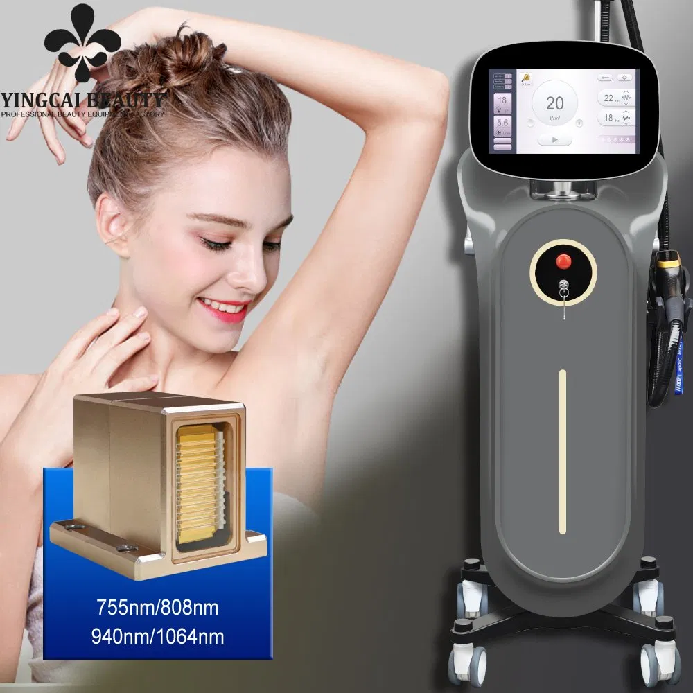 Handle Power 600W-1200W 4 Wavelengths Diode Laser Hair Removal Machine 755nm 940nm 1064nm 808nm Epilator