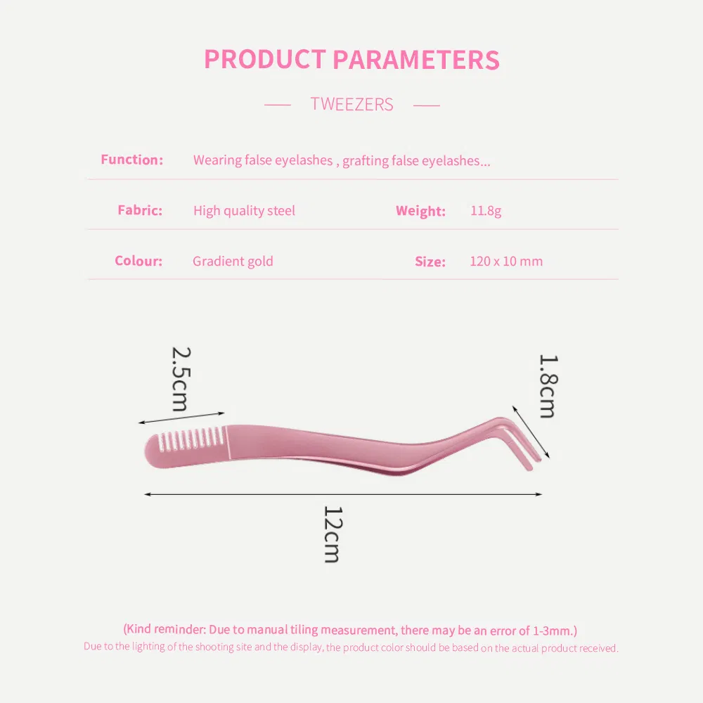 Upgraded 2-in-1 Makeup Lash Extension Applicator Tools Multi-Function Eyelash Tweezers with Stainless Steel Comb