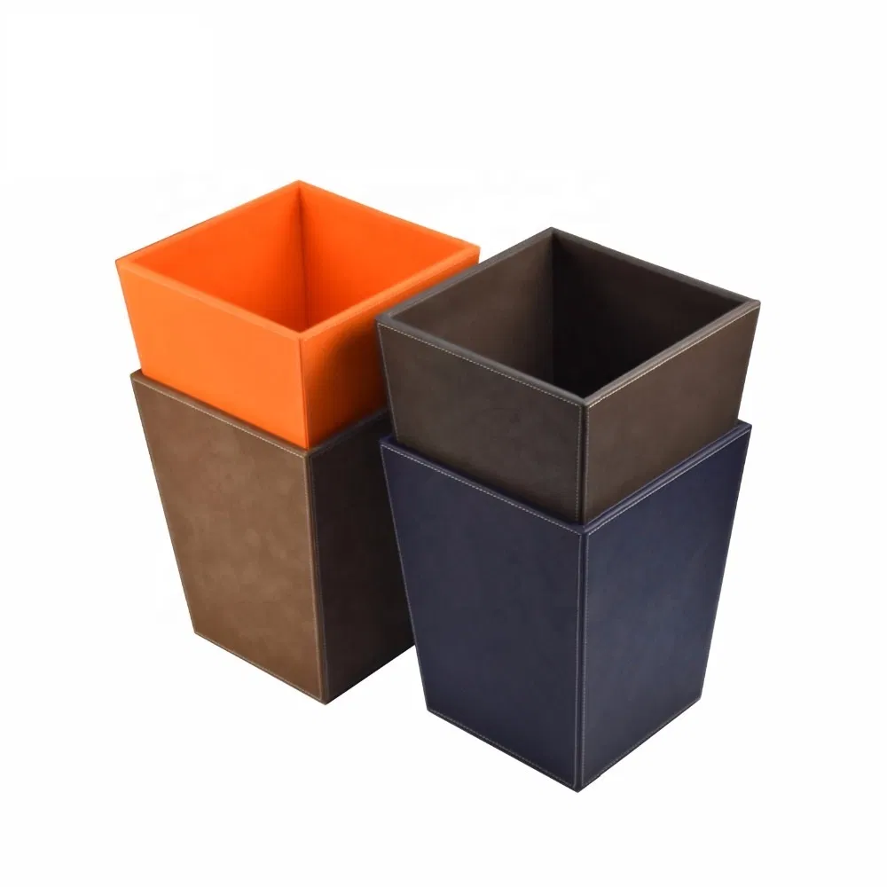 Кожаная урна для мусора ручной работы