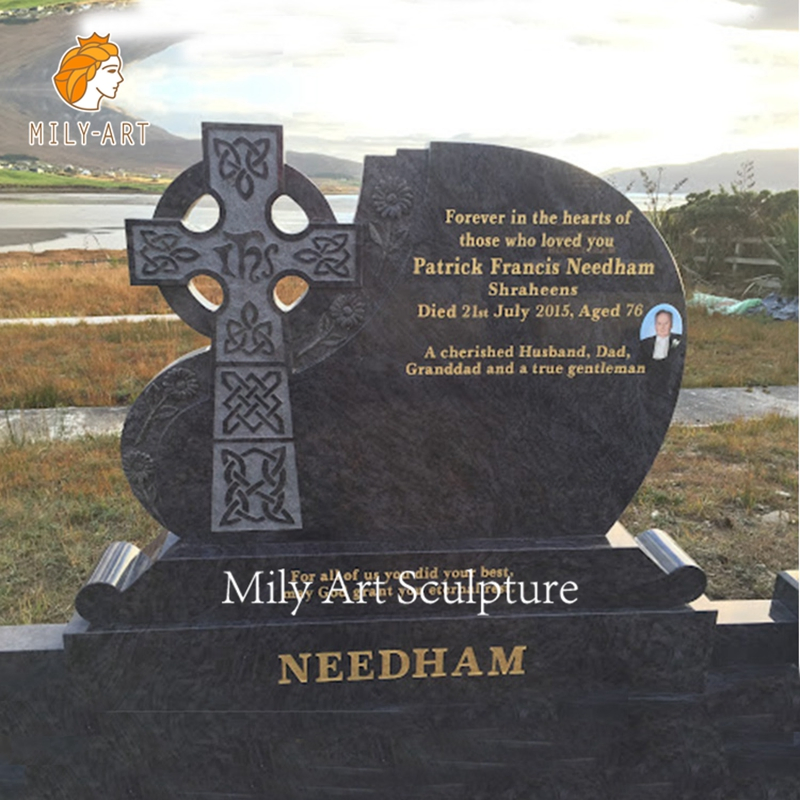 Blue Pearl Tombstone American Style Monument Upright Headstone
