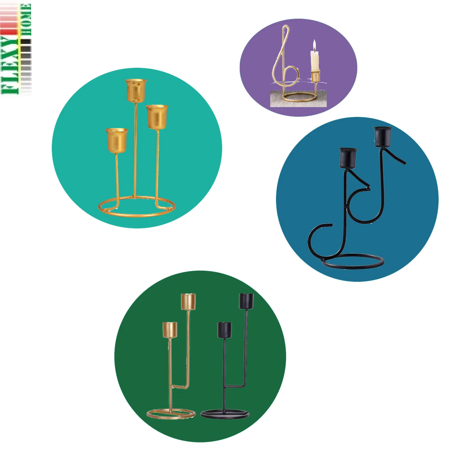 Candle Holder 2 Into 1 Style for Party Dining Decoration