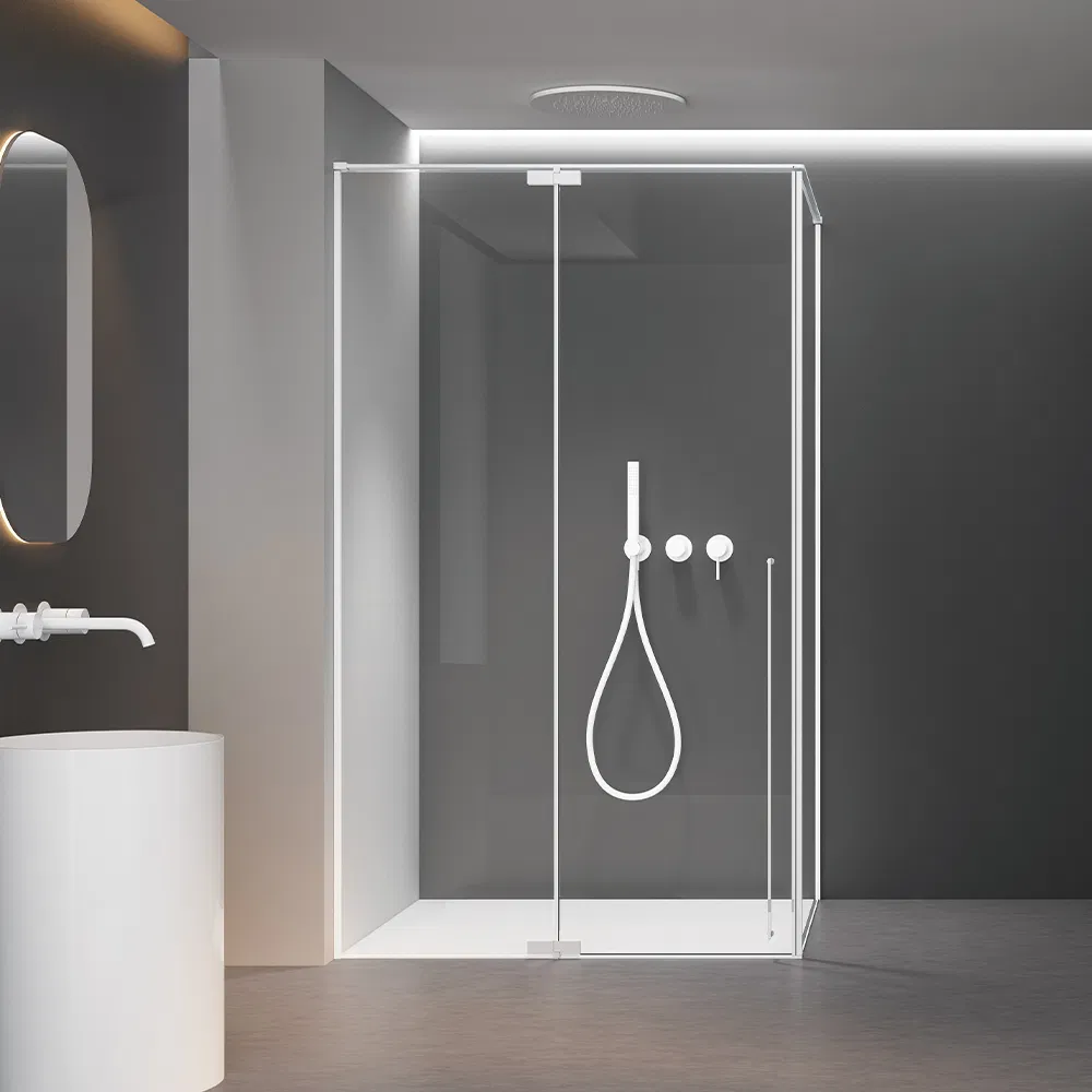 Fashion Style Sliding Folding Rectangular Bathroom Tempered Glass High Door Shower Enclosure