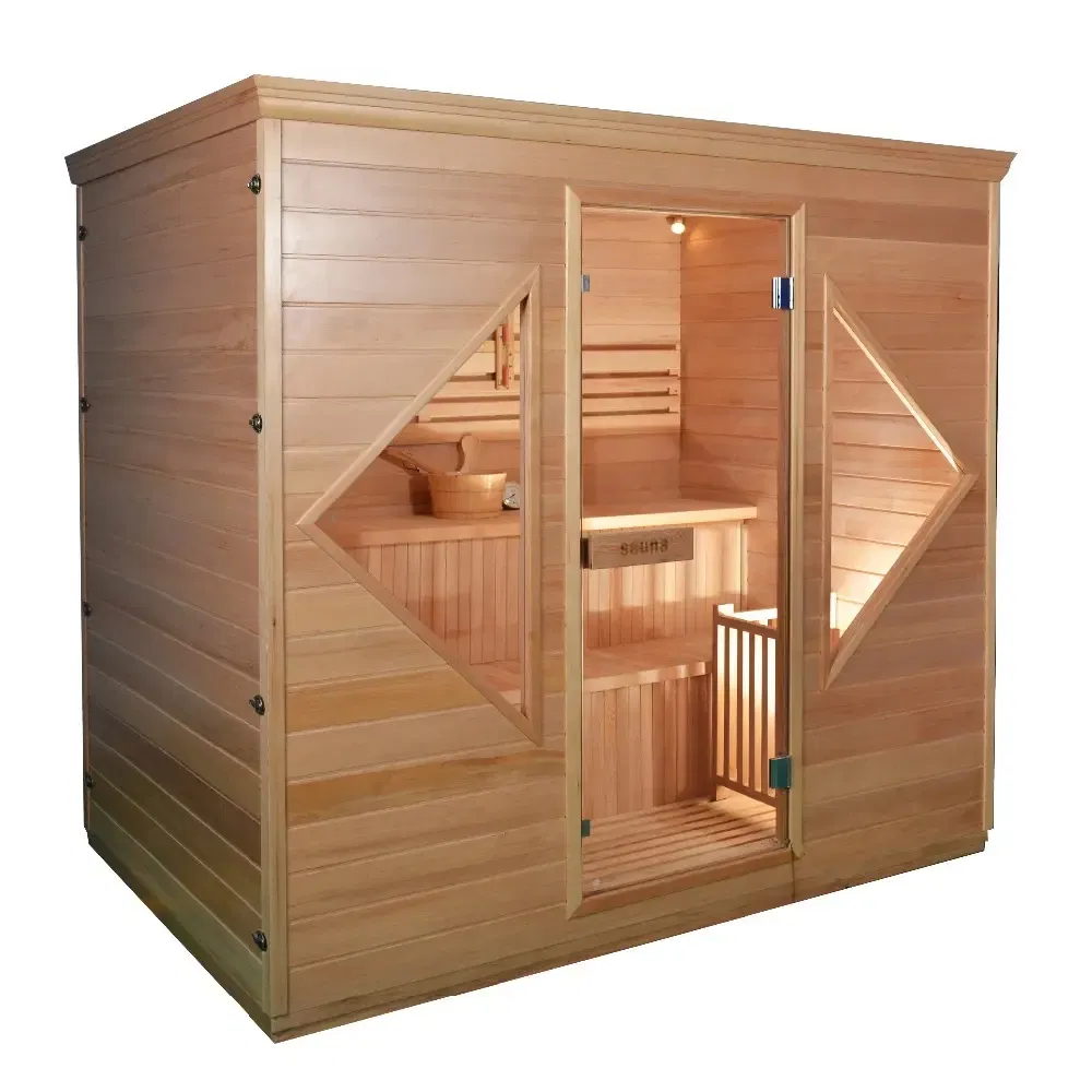 Solid Wood Improve Blood Circulation Indoor Steam Sauna for 3-6 Person