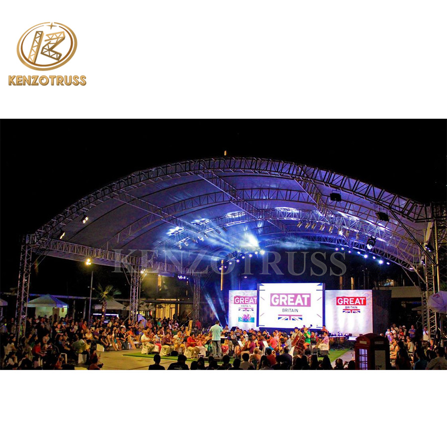 Aluminum Curved Stage Lighting Roof Truss