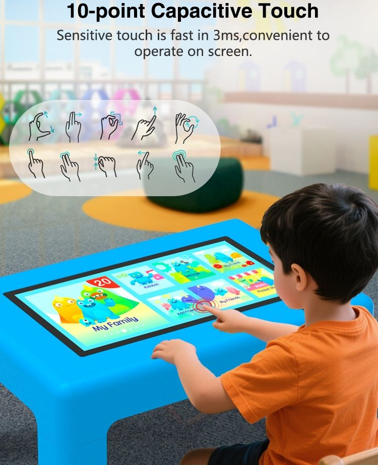 32 Inch 4K Waterproof Detachable Leg School Smart Interactive Game Multi Interactive Board Interactive Education Study Touch Screen Smart Kids Table