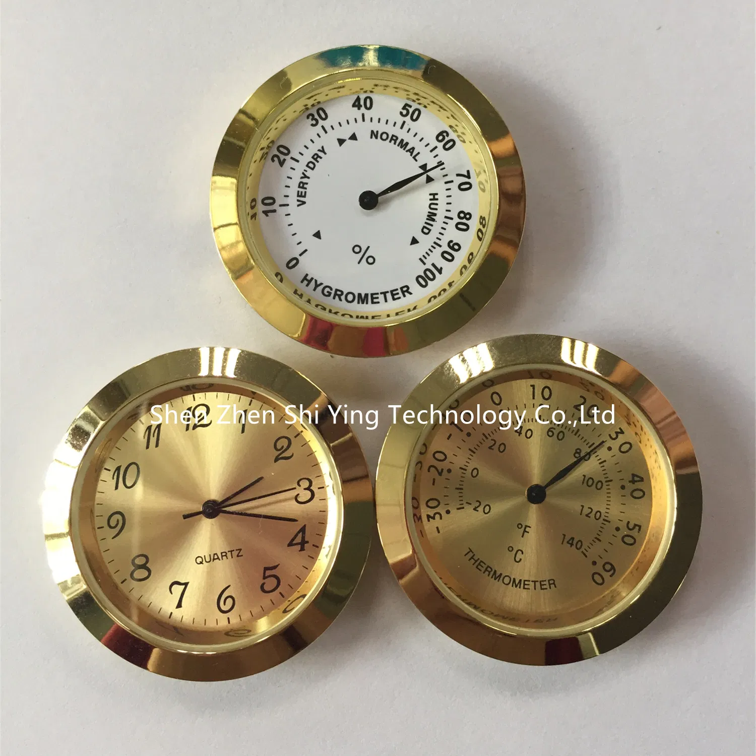 37mm Fit up Golden Mini Quartz Small Metal Insert Clock Japan Movt